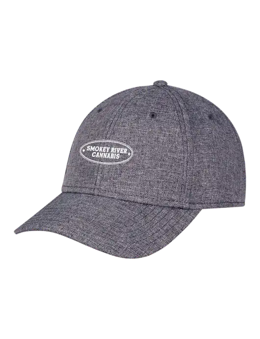 Heather Charcoal Structured Linen Look Cap Hook & Loop w/Smokey River