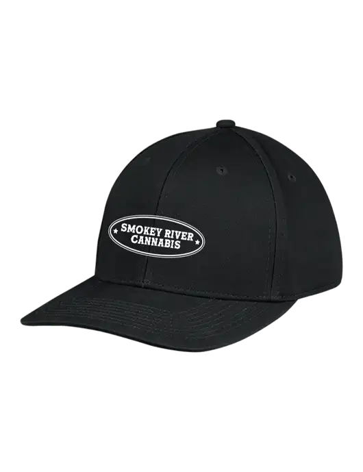 Premium Modern Structured Twill Black Snapback Cap w/Smokey River