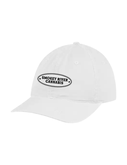 Garment Washed Unstructured Twill White Cap w/Smokey River