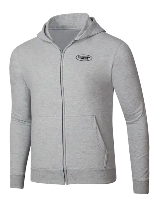 Light Grey Heather 8.5 oz Ring Spun Zip Hooded Sweatshirt w/Smokey River
