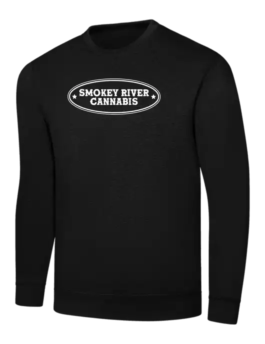 Black 7.8 oz Ring Spun Crew Sweatshirt w/Smokey River