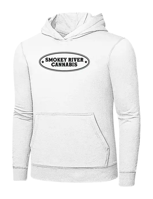 White 7.8 oz Ring Spun Hooded Sweatshirt w/Smokey River