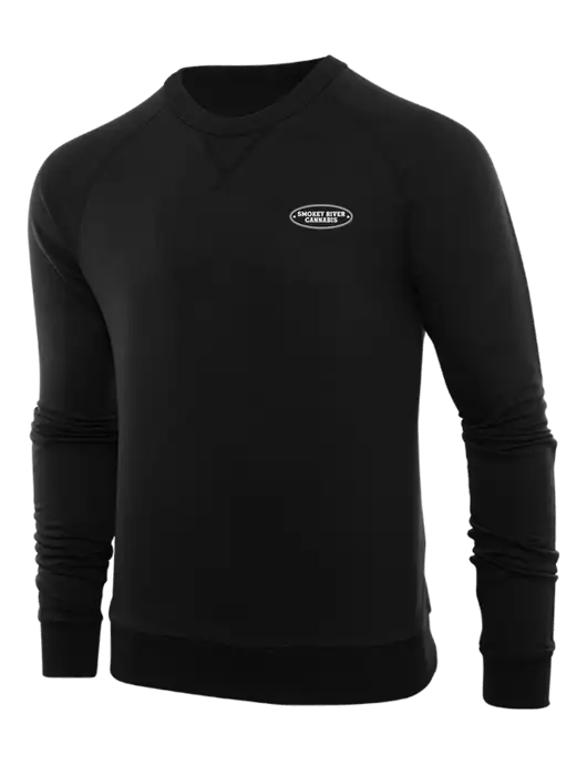 Allmade Deep Black Organic French Terry Crewneck Sweatshirt w/Smokey River