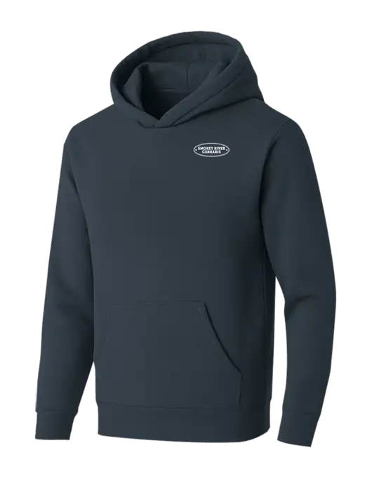 BELLA+CANVAS Dark Grey Sponge Fleece Pullover Hoodie w/Smokey River