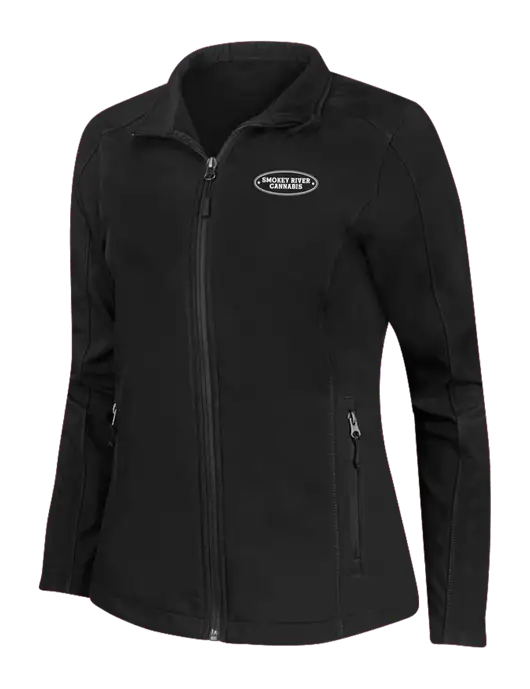 Black Womens Core Soft Shell Jacket w/Smokey River