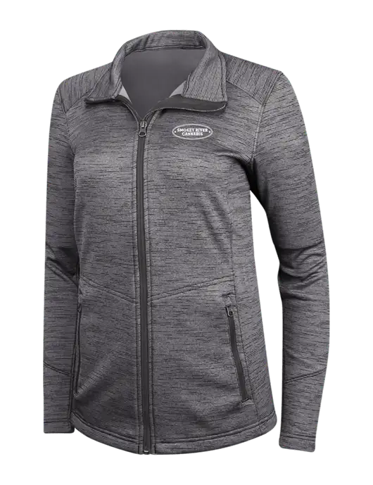 Womens Dark Grey Digi Stripe Fleece Jacket w/Smokey River
