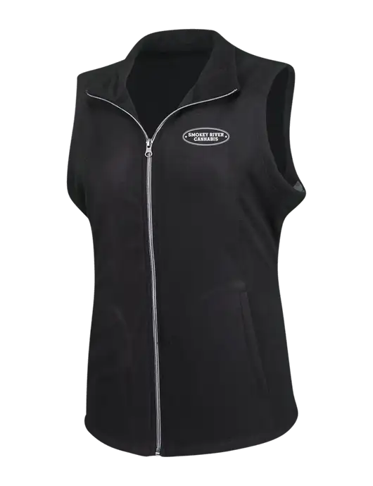 Black Womens Microfleece Vest w/Smokey River