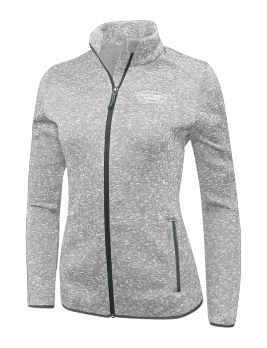 Grey Heather Womens Sweater Fleece Jacket w/Smokey River