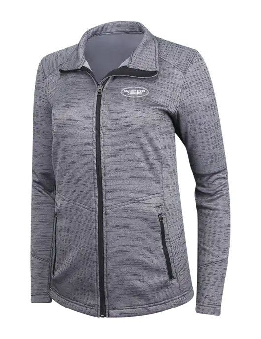 Medium Grey Womens Digi Stripe Fleece Jacket w/Smokey River