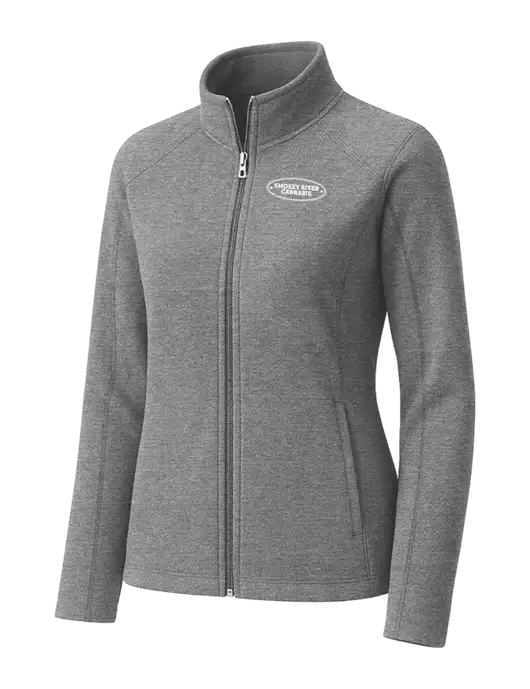 Medium Grey Womens Heather Microfleece Full-Zip Jacket w/Smokey River