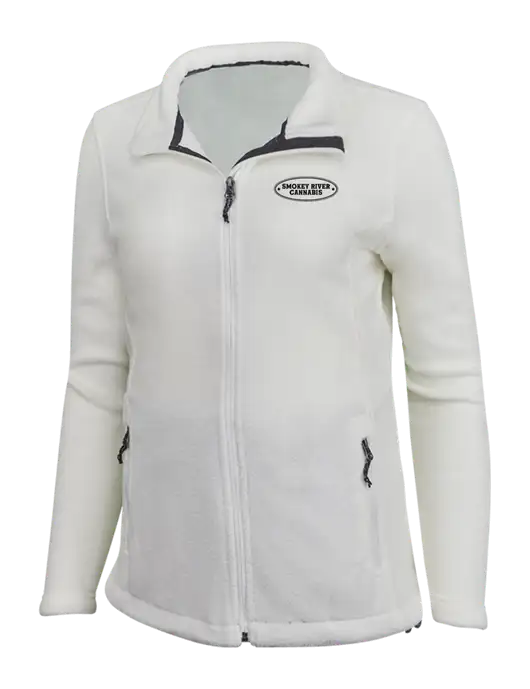 Womens White Fleece Jacket w/Smokey River