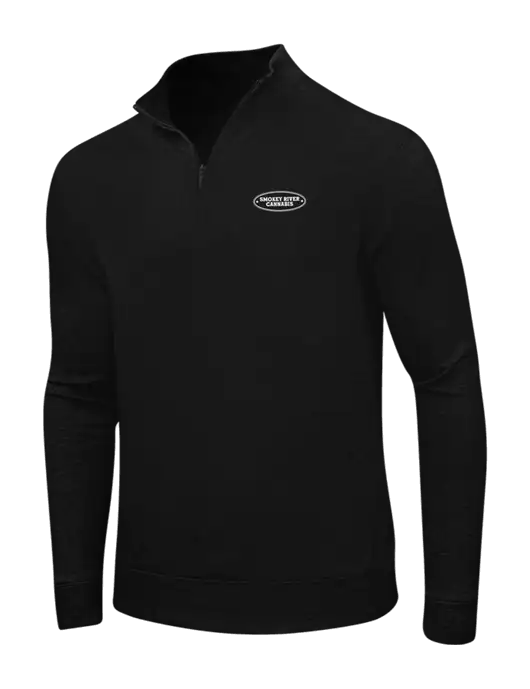 Deep Black/Charcoal Heather Interlock 1/4 Zip w/Smokey River