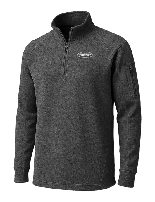 Graphite Heather Tech Fleece 1/4 Zip Pullover w/Smokey River